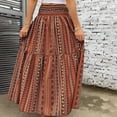 thumbnail image 4 of Njagoc3 Womens Boho Geometric Print Midi Skirt for Festival & Casual, 4 of 6