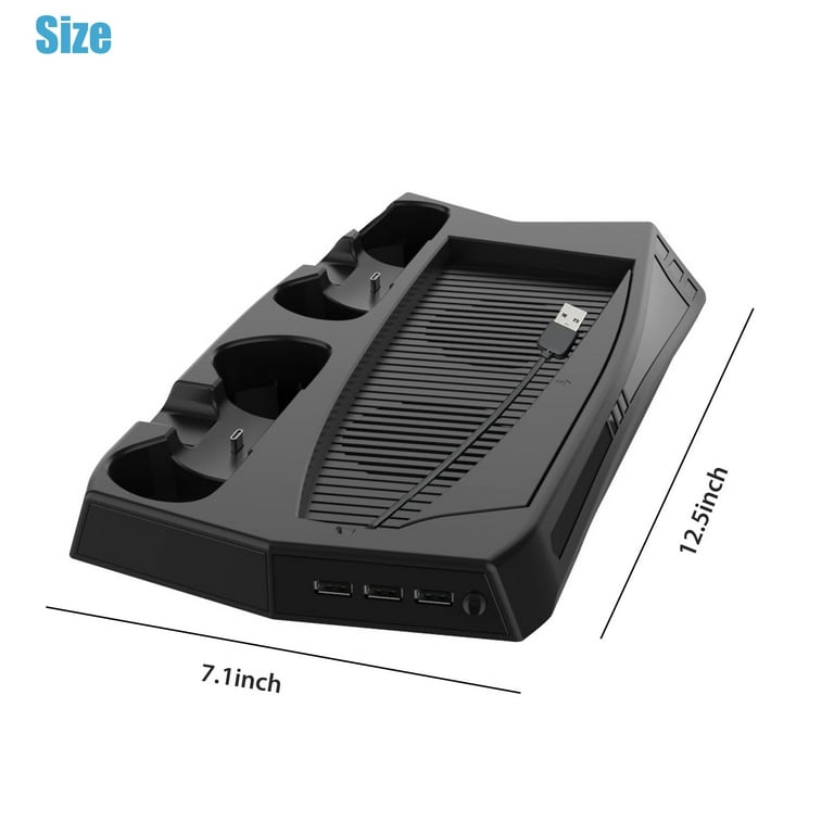Kytok PS5 Stand Built in USB HUB, PS5 Controller Charger with RGB Light for  Dual PS5 Controllers, PS5 Cooling Station with 3-Level Cooling Fan