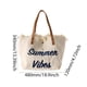 thumbnail image 3 of Bolso Hombro Mujer Mano Lona Letra para Viajes Al Aire Libre () Blanco, 3 of 3