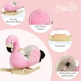 thumbnail image 3 of Happy Trails Rocking Horse - Plush Flamingo Animal Rocker for Ages 3 and Up, 3 of 8