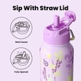 thumbnail image 4 of BOTTLE BOTTLE 32oz Insulated Water Bottle Stainless Steel Sport Water Bottle with Straw Dual-use Lid Design for Gym with Pill Box (Purple Grown), 4 of 7