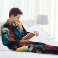 thumbnail image 6 of Cauagu Colorful Flower Goat Print Men's Long-Sleeve Pajama Set,Soft Button-Front 2Pjs for Men Long Sleeve Men’s Sleepwear-Large, 6 of 7