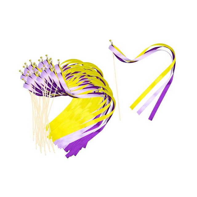 30x Hada de palo, coloridas para boda, disfraz con campanas, vestido elegante, varitas de deseos portátiles, varitas con cinta para , BLESIY Varitas de cinta de boda