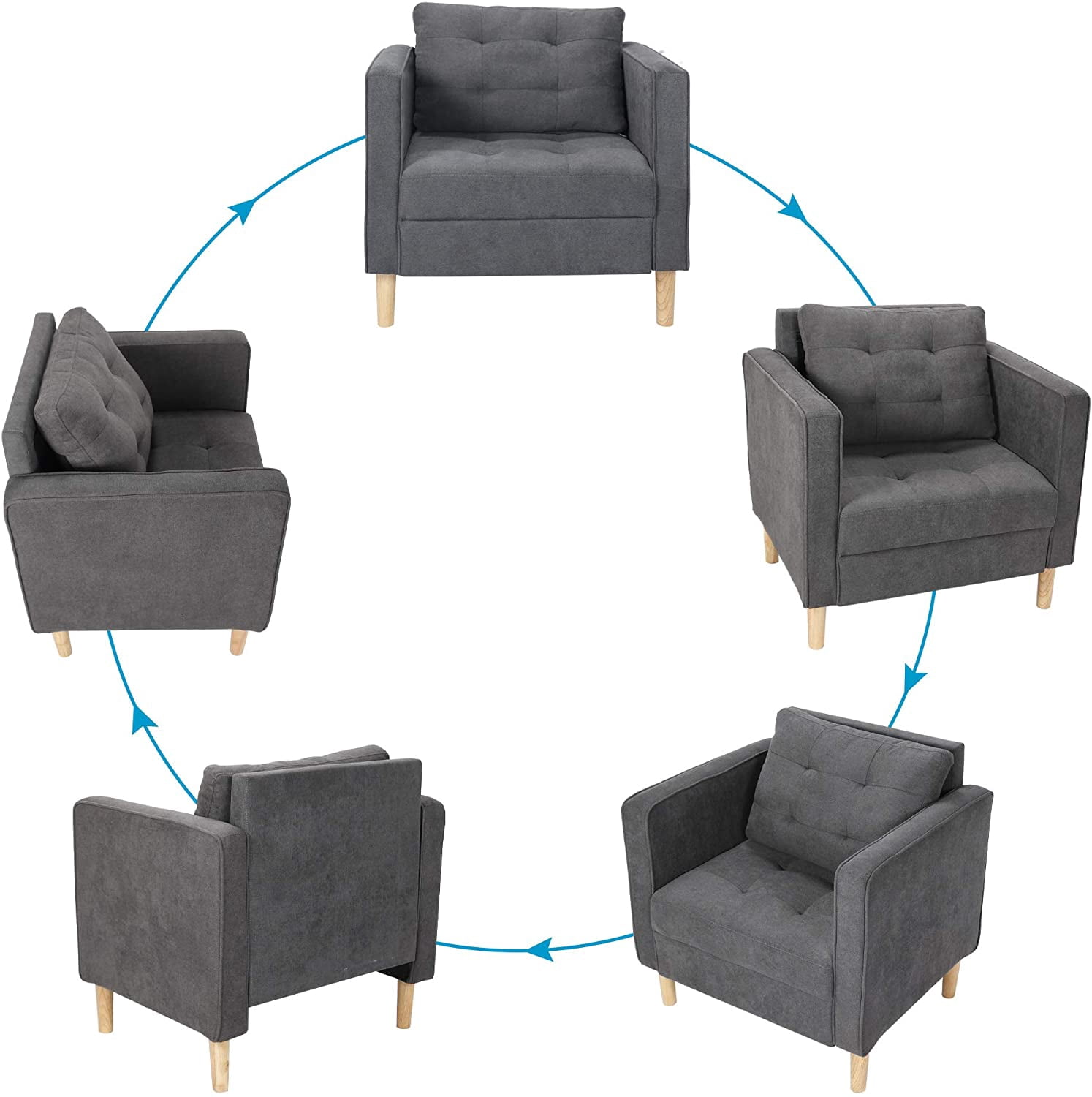 Yigobuy Modern Decorative Chair With Armchair Comfortable Reading Chair