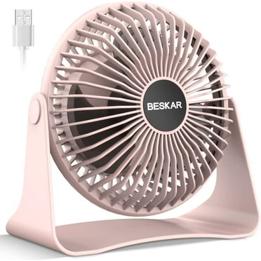 USB Small Desk Fan - 6 Inch Portable Fans with 3 Speeds Strong Airflow, Quiet Operation and 360°Rotate, Personal Table Fan for Home,Office, Bedroom - 3.9 ft Cord White