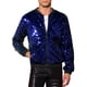 thumbnail image 1 of CHAQUETA CHIC para Hombres Chaqueta de Béisbol con Lentejuelas Argyle Chaqueta Brillante Fiesta Club L Azul, 1 of 5