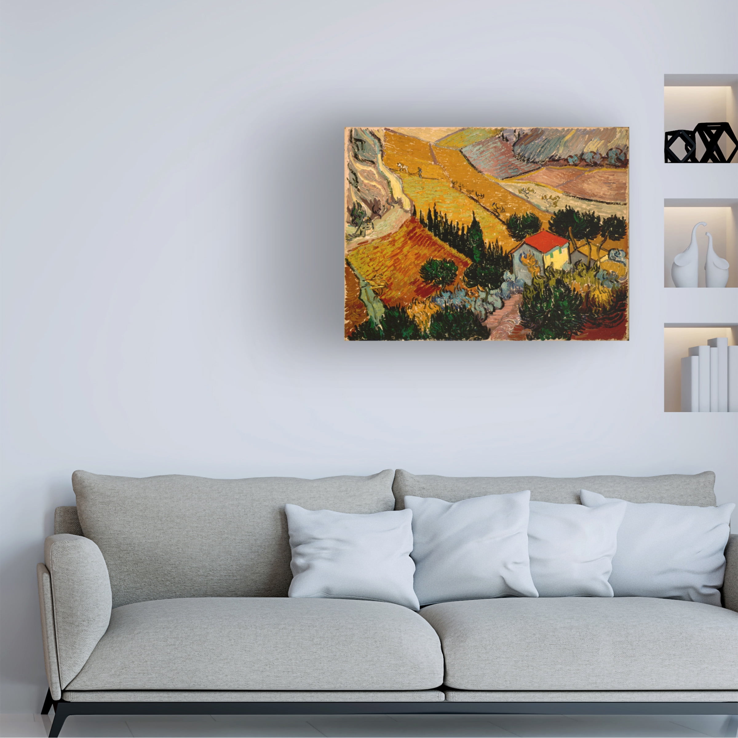 Vincent van Gogh 'Landscape with House' Canvas Art