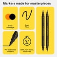 thumbnail image 4 of ARTISTRO 5 Black Dual-Tip Fabric Markers - Fabric Decorating Kit - Permanent for Clothes - Acrylic Paint Pens for Sneakers, Bags, Shoes, Textile, Canvas, Sewing, Craft, DIY - Brush and Fine Tip, 4 of 5
