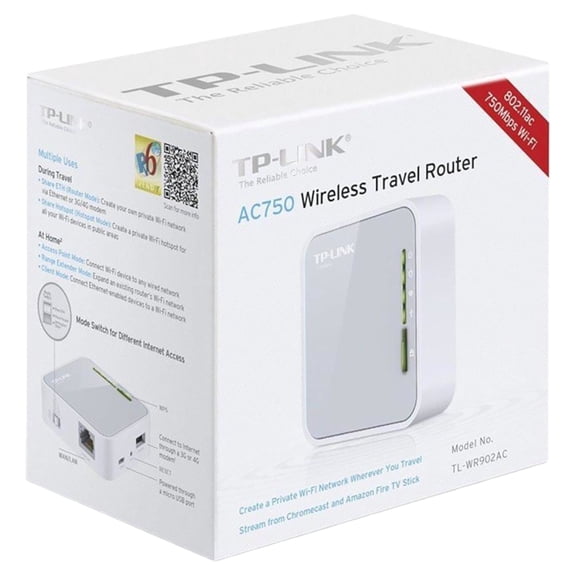 TP-Link AC750 Portable Travel Wireless Wi-Fi Router (TL-WR902AC)