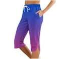 thumbnail image 2 of Trupants 2025 Trendy Purple Womens Casual Pants with Pockets for Summer Ladies Comfortable Stretch Capris Capri Pants XL, 2 of 8