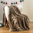 thumbnail image 6 of Brown Faux Fur Blanket,Fuzzy Thick Fur Throw Blanket for Couch,Large Fluffy Brown Throws,60"x80", 6 of 9
