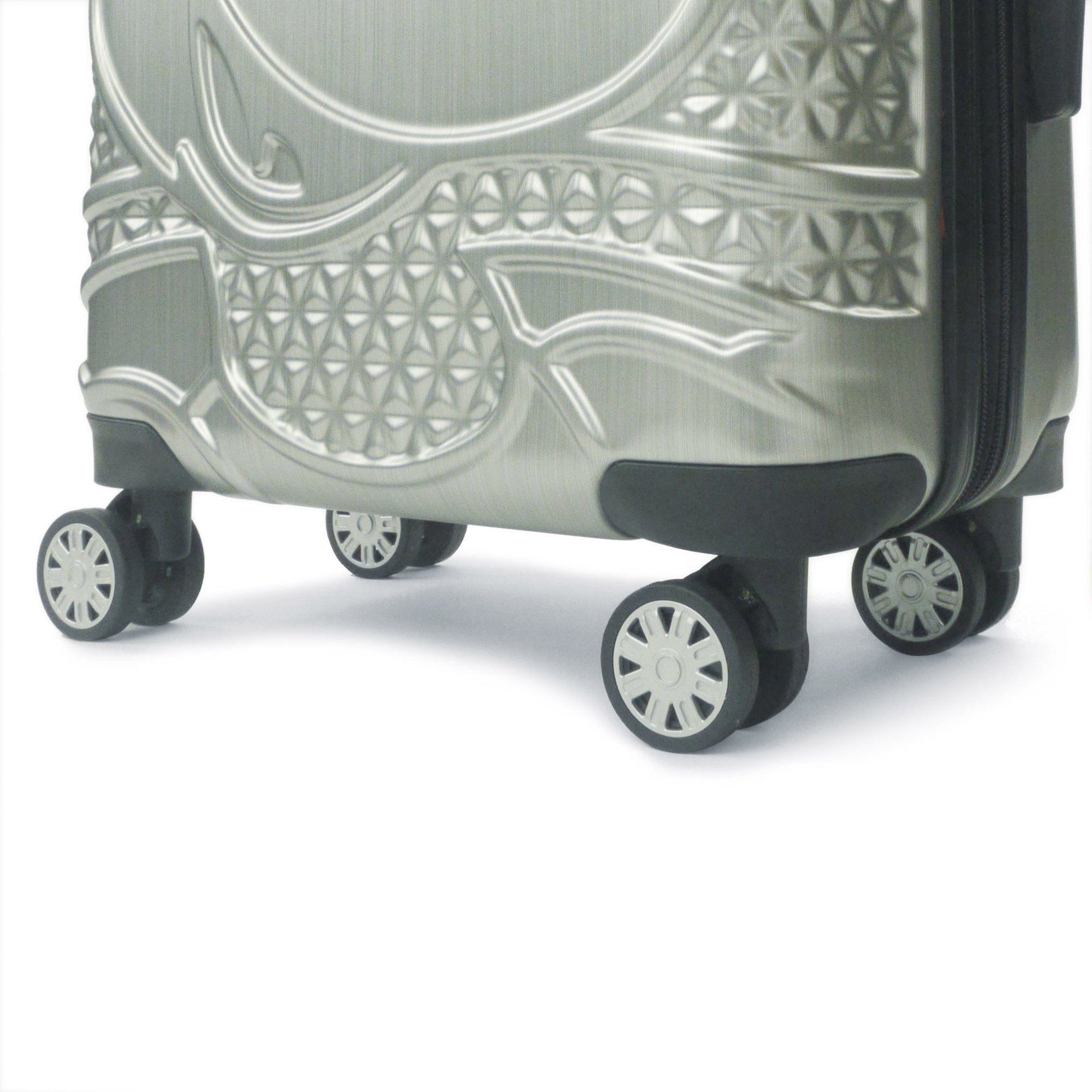 FUL Disney Textured Mickey Mouse Hard Sided 3 Piece Luggage Set, Silver,  29