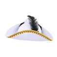 thumbnail image 1 of Sombrero de pirata cómodo para la cabeza, ideal para actuaciones, disfraces, juegos de rol y cosplay. blanco, 1 of 8
