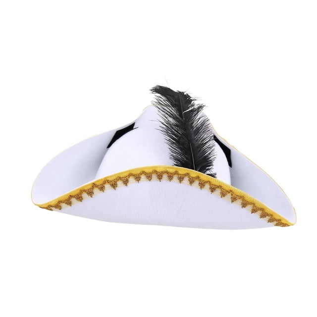 Sombrero de pirata cómodo para la cabeza, ideal para actuaciones, disfraces, juegos de rol y cosplay. blanco