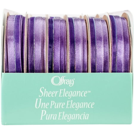 - Offray Sheer Elegance Boxed Ribbon Assortment 24/Pkg-Purple