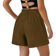 thumbnail image 2 of PRETTYGARDEN Shorts for Women Dressy Summer Elastic High Waisted Wide Leg Business Casual Work Shorts with Pockets, 2 of 7