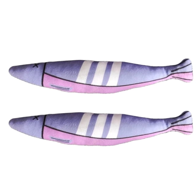 Juguete con hierba gatera para interior, 2 uds., bonito pez, juguete para gato esponjoso, almohada calmante de felpa suave, juguete con hierba gatera