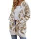 thumbnail image 2 of Puntoco moda mujer Casual cuello pico manga larga otoño suéter cárdigan blusa botón tops Puntoco Puntoco-5976, 2 of 9