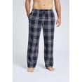 thumbnail image 2 of Mens Pajama Pants Flannel Cotton Plaid Sleep & Lounge Pants, PJ Bottoms with Pockets and Button Fly, 2 of 7