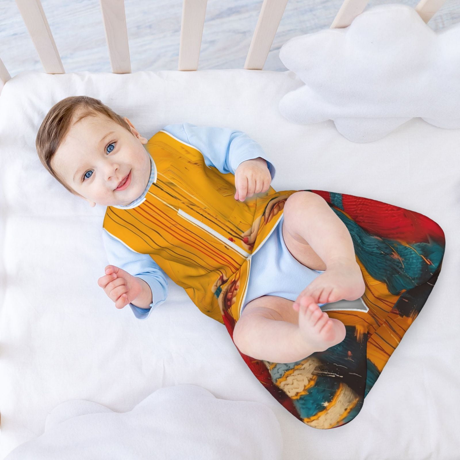 Vsdgher Colorful Sweaters And Strings Baby Sleep Sack, Sleeveless Baby Sleeping Bag Toddler 2-Way Zipper Wearable Blanket for Infant Toddler Newborn-X-Large