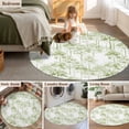 thumbnail image 5 of Round Area Rug 5 Ft, Watercolor Forest Sage Green Washable Non-Slip Circle Carpet for Living Room/Bedroom, Abstract Art Modern Trees Low-Profile Runner Mats Collection Rugs for Indoor, 5 of 8