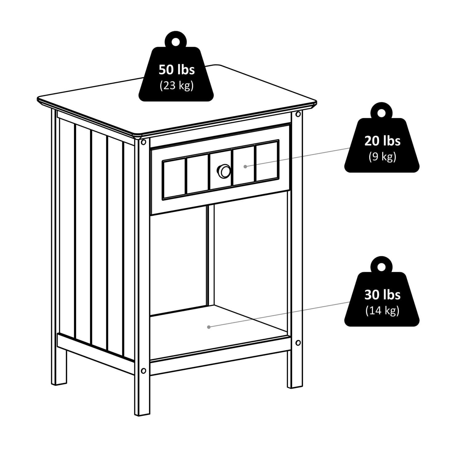 Winsome Table d'appoint Blair fini Café