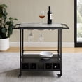 thumbnail image 7 of Manor Park Urban Industrial Faux Marble Serving Bar Cart, Graphite, 7 of 7