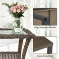thumbnail image 3 of POCASSY Rustic Durable Iron Frame Glass and Iron Square End Table, Brown, 3 of 5
