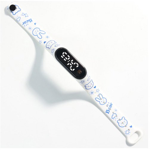 Nuevo Reloj LED Impermeable Correa De Impresión De Dibujos Animados Niños Estudiante Pulsera simple Electrónico Deportivo Gao Jiahui unisex