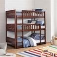 thumbnail image 2 of Lexicon Rowe Transitional Wood Triple Bunk Bed in Dark Cherry, 2 of 4
