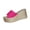 Hot Pink, variant on Women Wedge Hight Heel Slippers Flocked Peep Toe Comfortable Summer Casual Platform Sandals, White