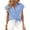 Light Blue, variant on Womens Shirt Short Sleeve Plaid Button-Front Shirt with Tie Hem Collared Blouse Tops Dressy for Casual Office Everyday Wear