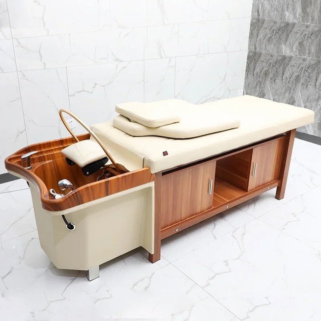 Japanese Head Spa Shampoo Chair Stylist Water Circulation Hair Lighting Chair Therapy Lettino Massaggio Salon Equipment MQ50SC My Lux Decor Round