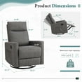 thumbnail image 3 of GIANNA Glider Rocker Recliner Chair with Adjustable Backrest and Footrest, Grey, 3 of 7