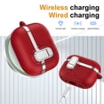thumbnail image 6 of Dteck Case for Apple AirPods Pro 3rd Generation,Shockproof PU Leather with Lock Case Built-in Fold-out Phone Stand Cover with Carabiner Keychain for AirPods Pro 3 (2025), Red, 6 of 7