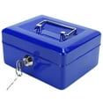 thumbnail image 2 of Lock Case, Cash Box, Money Storage Box Lockable For Home Office Blue, 2 of 8