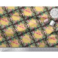thumbnail image 2 of Soimoi Brown Rayon Fabric Flamingo & Bird Print Sewing Fabric Yard 58 Inch Wide, 2 of 5