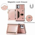 thumbnail image 4 of Dteck Case For iPhone 11 6.1 inch 2019 Wallet Card Holder PU Leather Card Pockets Slim Protective Shockproof Flip Folio Zipper Purse Cover, rosegold, 4 of 7