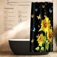 thumbnail image 5 of Sunflower Shower Curtain,Black Shower Curtain for Bathroom with 12 Hooks,Polyester Fabric Shower Curtain Sets Machine Washable Waterproof Modern Bath Curtain Decor 72''''X 72'''', 5 of 6