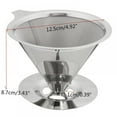 thumbnail image 1 of Greyghost Stainless Steel Pour Over Coffee Dripper, Reusable Slow Drip Coffee Filter, Metal Cone Cup, 1 of 7