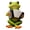 H, variant on OIUR Frog Musician Statue Hand-Engraved Frog Ornament with UV Coating Mini Resin Figurine Playing Musical Instrument Garden Decor