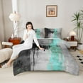 thumbnail image 4 of jejeloiu Splash Ink Twin Comforter Sets,Black Gray Blue Bedding Set For Girls Kids Reversible 2pcs, 4 of 8