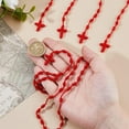 thumbnail image 3 of Knotted Rosary Necklaces Easter Lightweight Long String Necklace 74cm/29.13 inch Knotted Cord Rope with Braid Rosary Beads Necklace for Men Women Colorful, 3 of 9