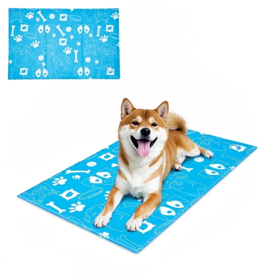 Ownpets Pet Cooling Mat Water-Filled Leak-proof Ice Pad for Dog Cat  Sky Blue Size L