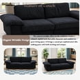 thumbnail image 4 of Black Velvet 2-Seater Loveseat Sofa with Hidden Storage, Compact Space-Saving Couch for Small Apartment, Studio Living, Modern Plush 79-Inch Compact Sofa, 4 of 9