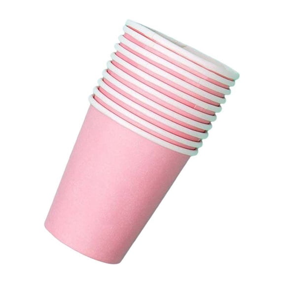Vasos de papel Bewildely 10 Uds desechables para jardín de infantes zona de arte ambiental artesanía pintura bebida fría Mostrada Rosado