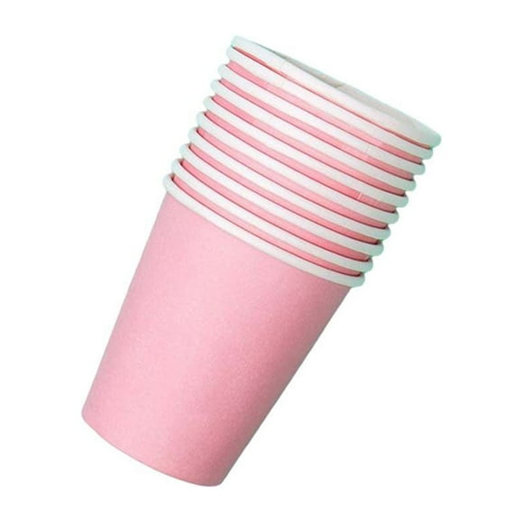Vasos de papel desechables Advancent 10 Uds colores artesanía pintura bebidas frías Rosado