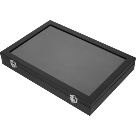 CRAFTHROU Home Decoration Jewelry Storage Box Black Flannelette 1Pcs