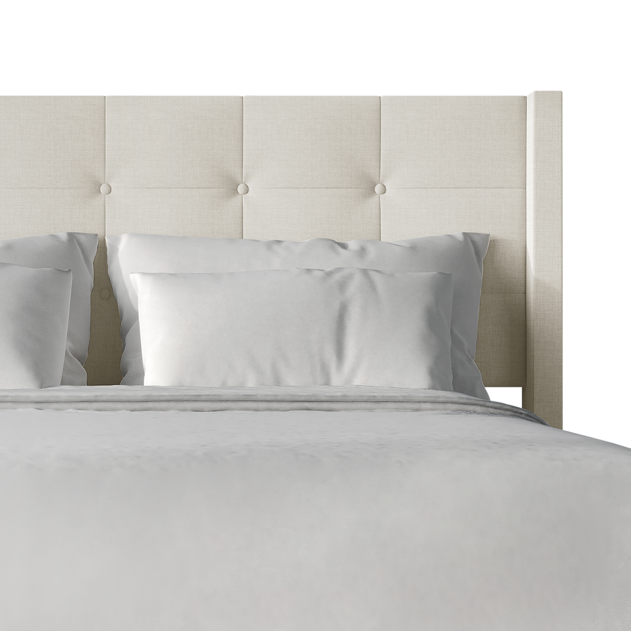 Castle Place Elegance Wingback Full Platform Bed, Beige