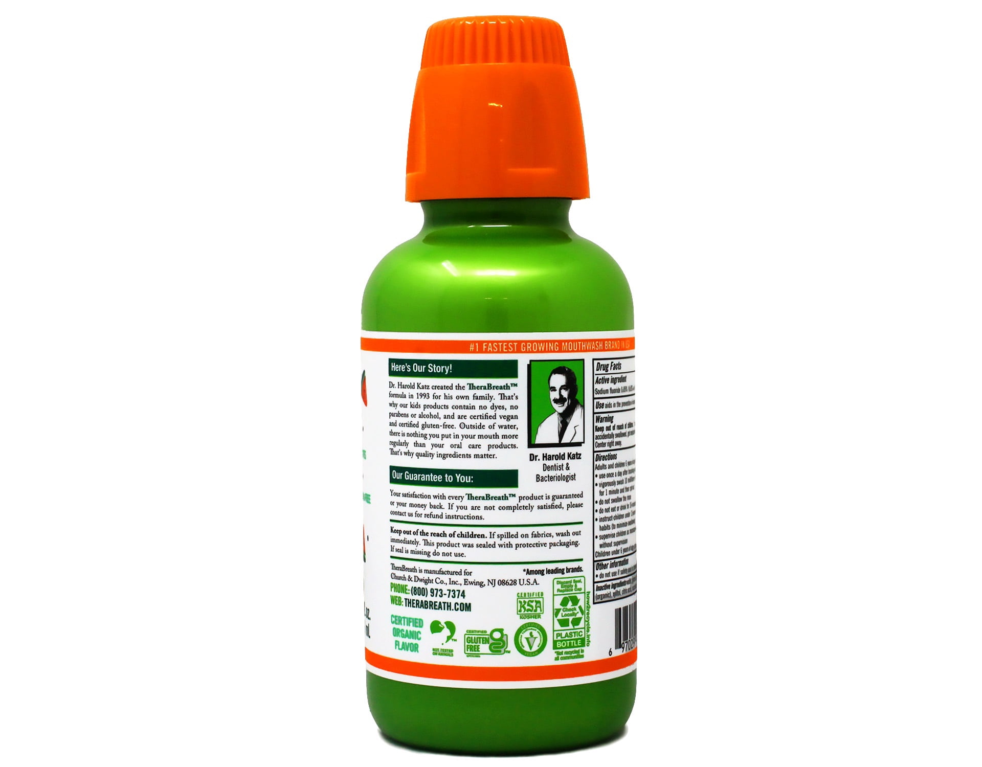 5 Pack - TheraBreath Kids Mouthwash with Fluoride, Organic Wacky Watermelon, Anticavity, 10 fl oz